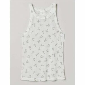 Brock Collection x HM Floral Rib Knit Racerback Tank Top White Purple Medium